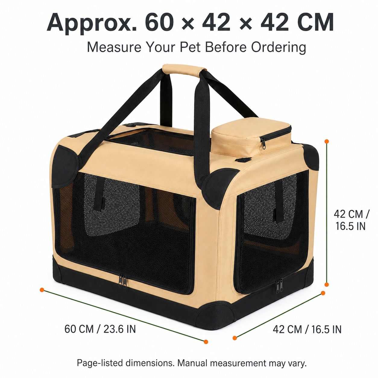 Pawmori Large Foldable Cat Carrier for Car Travel