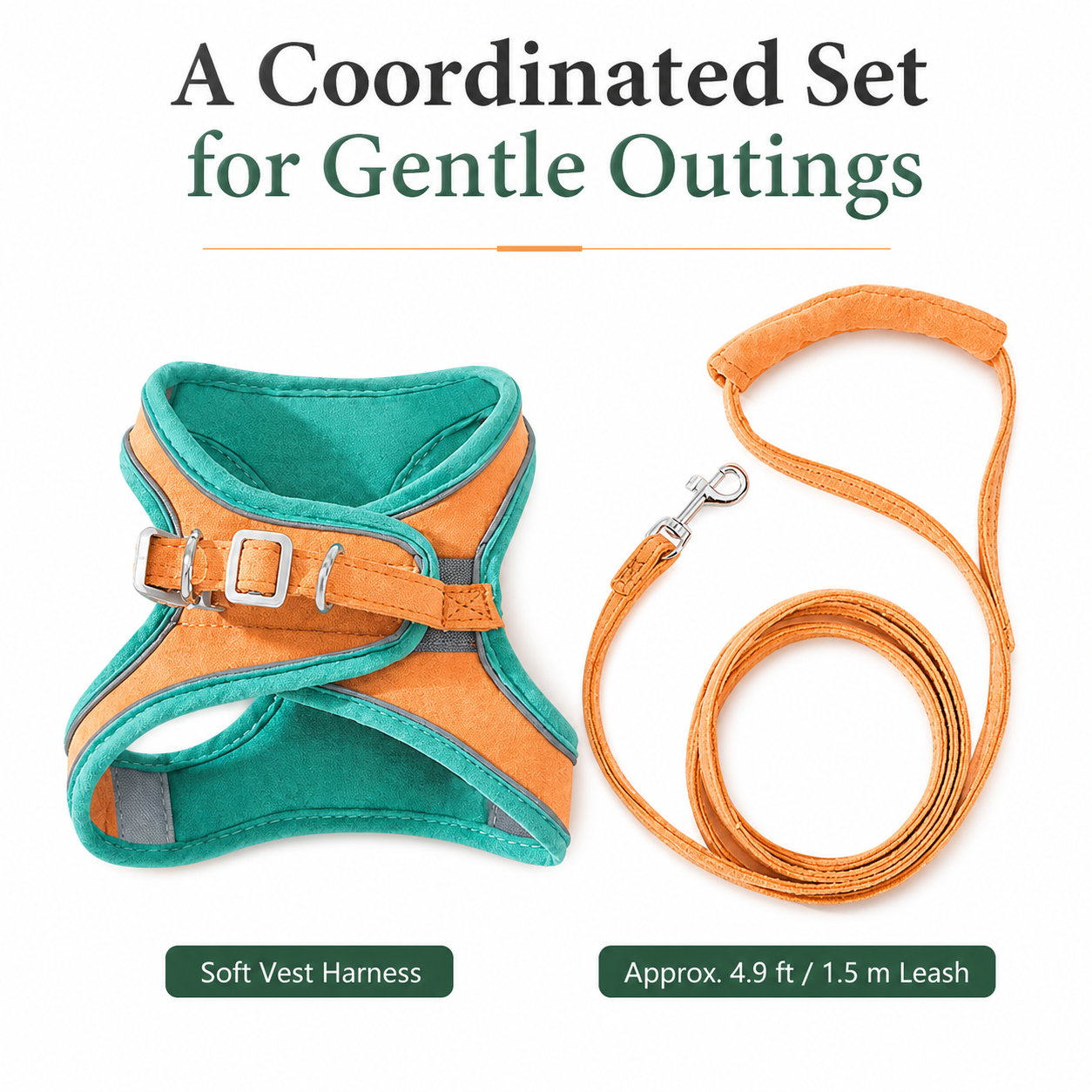Pawmori Soft Reflective Cat Harness & Leash Set
