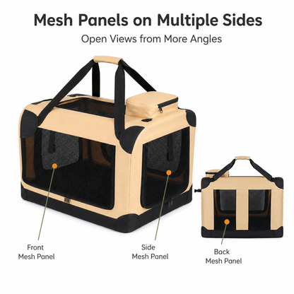 Pawmori Large Foldable Cat Carrier for Car Travel