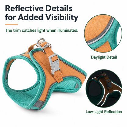 Pawmori Soft Reflective Cat Harness & Leash Set