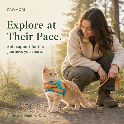 Pawmori Soft Reflective Cat Harness & Leash Set