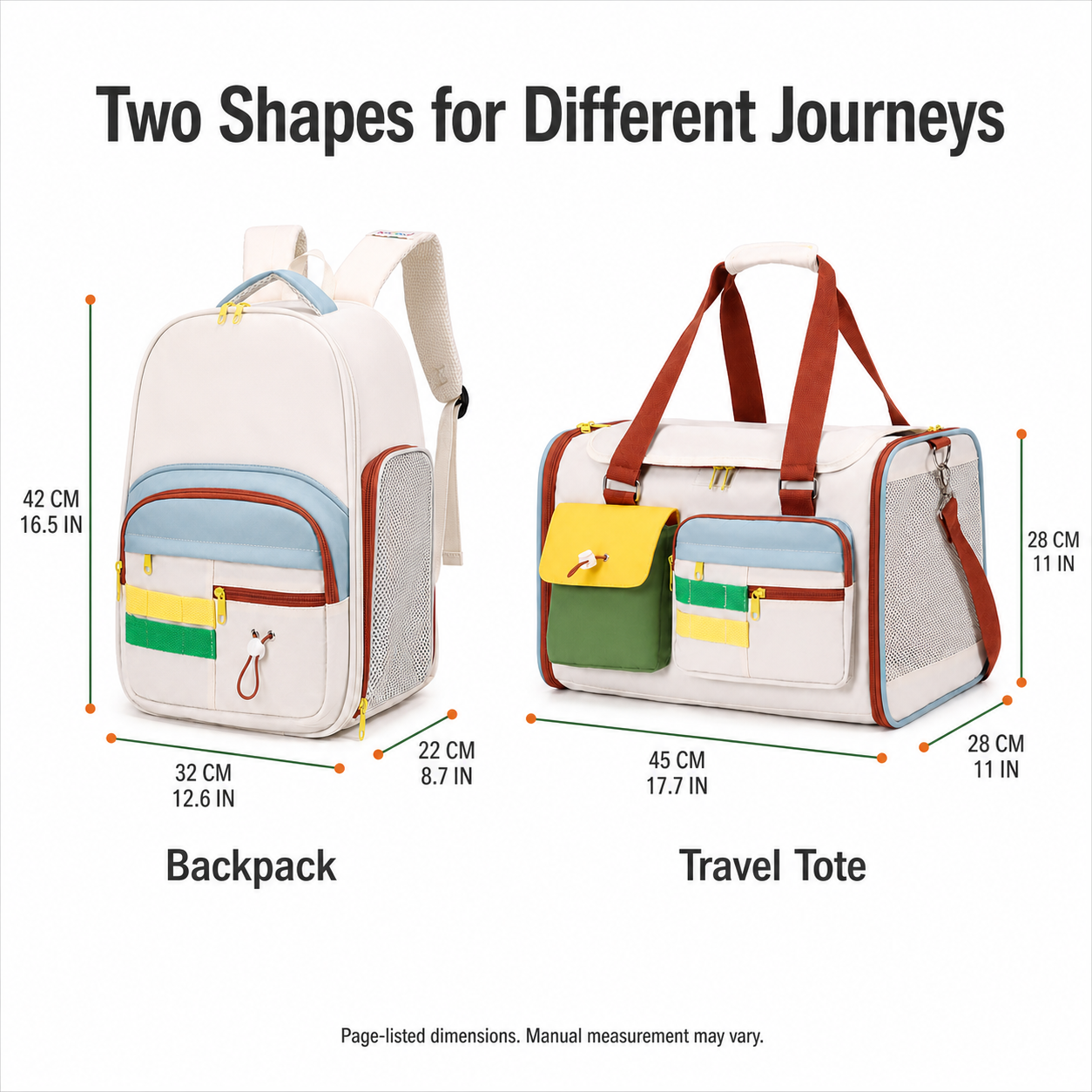 Pawmori Colorblock Cat Carrier — Backpack or Travel Tote