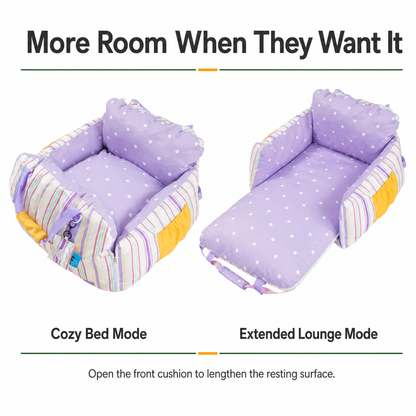 Pawmori Padded Cat Car Travel Bed with Cooling Mat