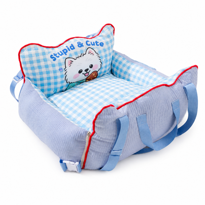 Pawmori Padded Cat Car Travel Bed with Cooling Mat