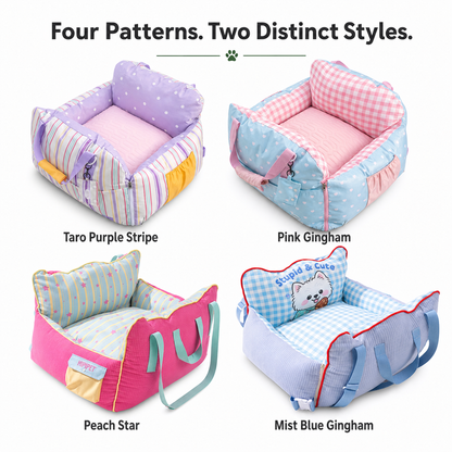 Pawmori Padded Cat Car Travel Bed with Cooling Mat