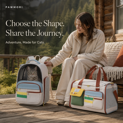 Pawmori Colorblock Cat Carrier — Backpack or Travel Tote