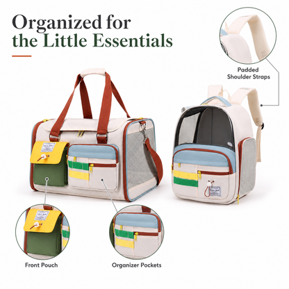 Pawmori Colorblock Cat Carrier — Backpack or Travel Tote
